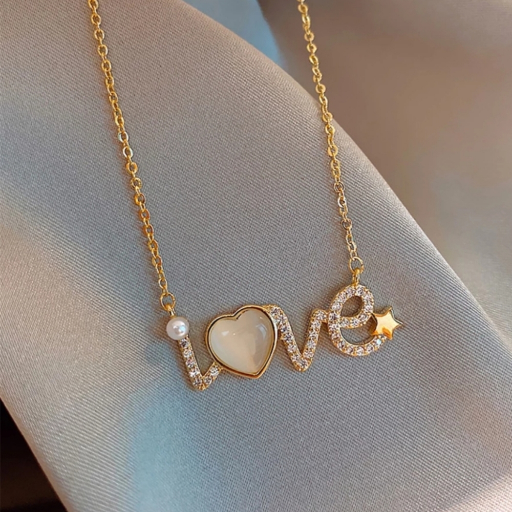 New gold chain pearl rhinestone Crystal heart star